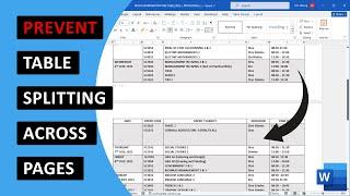 How to Prevent a Table Row from Breaking Across Pages in Microsoft Word