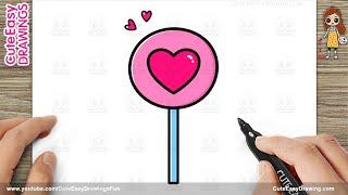 How to Draw a Cute Easy Lollipop for Kids Step by Step