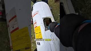 cutting open a water heater ️ #plumbing