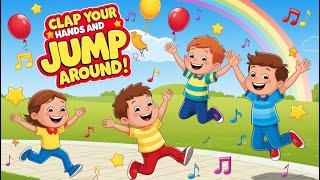 Clap Your Hands and Jump Around | Fun Kids Action Song | RhymeWorld TV