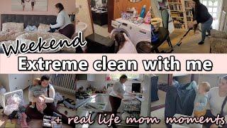 EXTREME CLEAN WITH ME WEEKEND EDITION | ULTIMATE CLEANING MOTIVATION | REAL LIFE MOMENTS | MOMLIFE