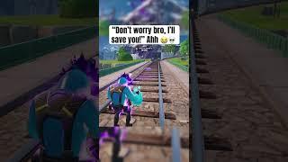 I saved bro from the train  #fortniteclips #fortnite