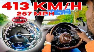 GERMAN drives 413 kph (257 mph) on AUTOBAHN  with Bugatti Chiron by Omid Mouazzen