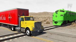 Cars vs Rails and Train - BeamNG.Drive #97