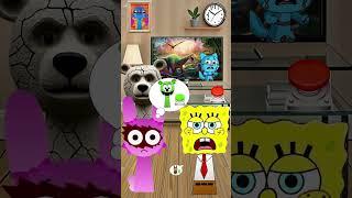 Who made them go into TV  Stitch Labubu Spongebob Gummy Bear  Incredibox Sprunki #sprunki #incredibo