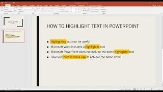 How To Highlight Text In Microsoft PowerPoint