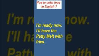 How to Talking English While Ordering Food at Restaurant #shorts #english