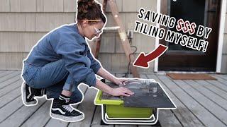 TILING MY BATHROOM FLOOR (DIY SMALL BATHROOM MAKEOVER PT. 2)!