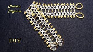 DIY -Pulsera filigrana de mostacillas - Manualidades y entretenimientos