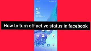 how to turn off active status in facebook