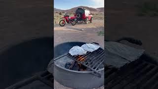 Camping and Grilling With My Ford Bronco and Honda CRF300L Rally #shorts