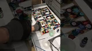 Time lapse alcohol inks and epoxy #metalart @OfficialClutch