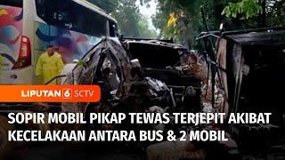 Tabrakan Adu Banteng Tewaskan 1 Orang, Bus vs Mobil Pikap | Liputan 6