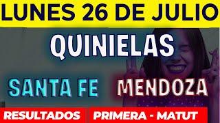 Quinielas Primera y matutina de Santa fé y Mendoza Lunes 26 de Julio