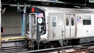 MTA NYC Subway Kawasaki R160B #9077 on the (N) Astoria bound departing 8th Avenue