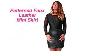 Patterned Faux Leather Mini Skirt | Glamour Boutique