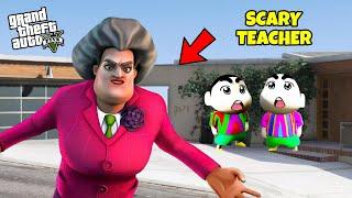 GTA 5 : SHINCHAN AND PINCHAN PRANK ON SCARY TEACHER  FOR TAKING REVENGE