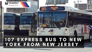 Morning Commute Bus 107 Express From Irvington Ave Newark NJ To Port Authority Terminal NYC