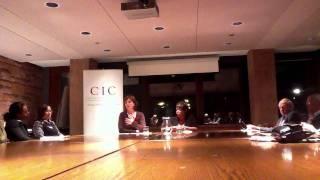 Flora speaks to Canadian international council