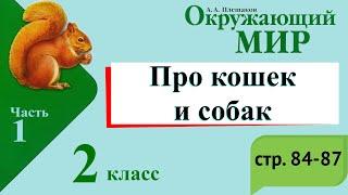 Про кошек и собак. Окружающий мир. 2 класс, 1 часть. Учебник А. Плешаков стр. 84-87