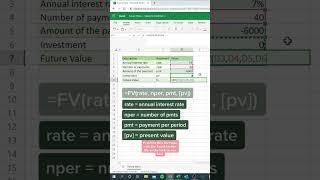 How to find the Future Value of Current Investment II Excel Guru II #shorts