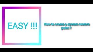 How to create a System Restore point easily | Saurav's Channel