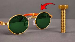 Made Cartier-Style Sunglasses from a Brass Bolt – Insane DIY!