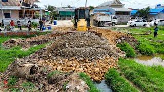 Successful Episode DR 51PX KOMATSU Dozer Building a Road Using Soilsrocks By Skills Operator Pushing