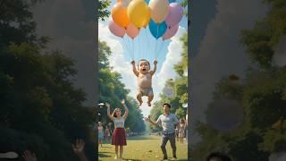 Brave Duckling  Saves Flying Baby  with Balloons  | HeroDuckTales #shorts #viralvideo