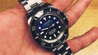 OceanX Sharkmaster 1000 SMS1012 | Rolex Deepsea D-Blue Dial 116660 James Cameron 44mm Homage