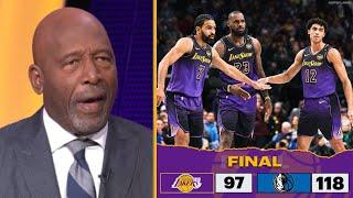 James Worthy reacts to Lakers 118-97 loss to Mavericks without Luka and Kyrie; LeBron James: 18 Pts