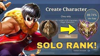 I PLAYED CHOU ONLY FROM WARRIOR TO MYTHIC!? (Hardest challenge ever) Back new my Yt