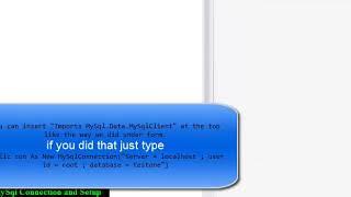 VB  Net, mySql database connection Part 1