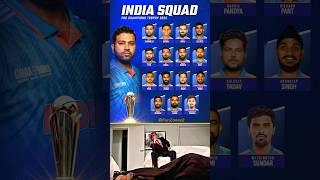 India squad for champions trophy 2025   #championstrophy2025 #india