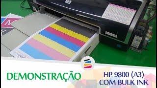 Demonstração - Impressora HP 9800 A3 com Bulk Ink Instalado - SULINK