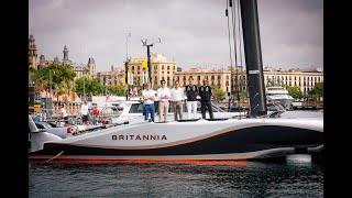 Toto Wolff, Lewis Hamilton, & George Russell Visit INEOS Britannia in Barcelona