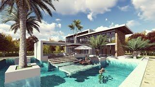 Landscape Design and Render Modern Villa Design