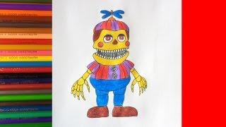 How to draw Nightmare Balloon Boy, FNAF, Как нарисовать Кошмарного Балунбоя