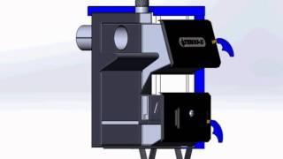 Котел твердотопливный Техникс АКОТВ 10 Эконом в разрезе с видеообзором - ТЕХНОЛОГИЯ.COM.UA