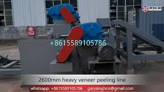 Incredible Plywood Machinery！8ft wood veneer peeling line, wood debarker, veneer peeling machine