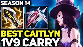 RANK 1 BEST CAITLYN IN THE WORLD 1V9 CARRY GAMEPLAY! | Season 14 League of Legends