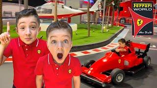 Oliver Rides Rollercoasters! Ferrari World Theme Park Abu Dhabi!  Indoor Theme Park for Kids