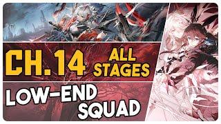 All Chapter 14 Stages + Adverse Environment | Low End Squad |【Arknights】