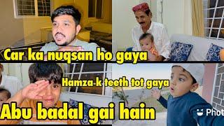 Car ka nuqsan ho gaya | hamza k teeth toot  gai | abu badal gai … babar akbar