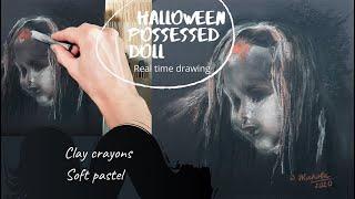 Spirit Halloween 2020 | Halloween drawings |  Рисунок пастелью | Уроки рисования