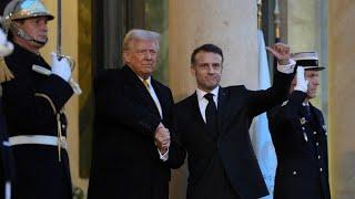 Donald Trump and Emmanuel Macron’s handshake ‘battle’ continues