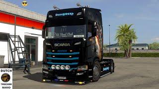 dutch trucker mario ets 2 Scania S 2016 DarkSiders Skin open pipe mod is private