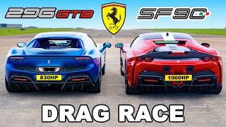 Ferrari 296 GTB v Ferrari SF90: DRAG RACE