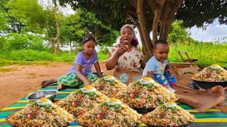 African village life #cooking Village food Roasted Mango Chicken stew with ugali for breakfast