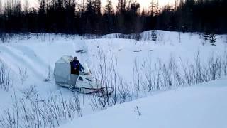 Снегоход Промысловик по ручью